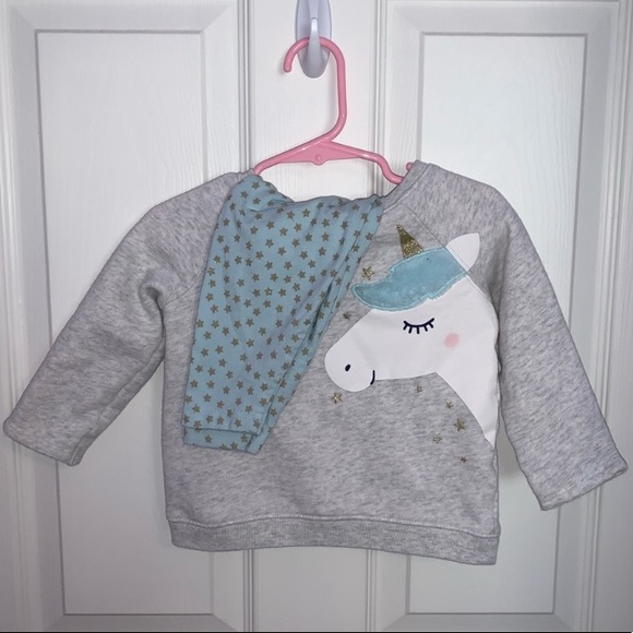 Carter's Other - Carter’s Unicorn Sweatshirt & Star Leggings Outfit